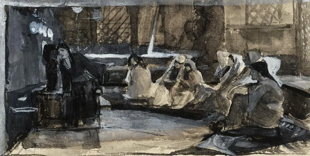 Recto Study for Consulting the Oracle in Detail John William Waterhouse